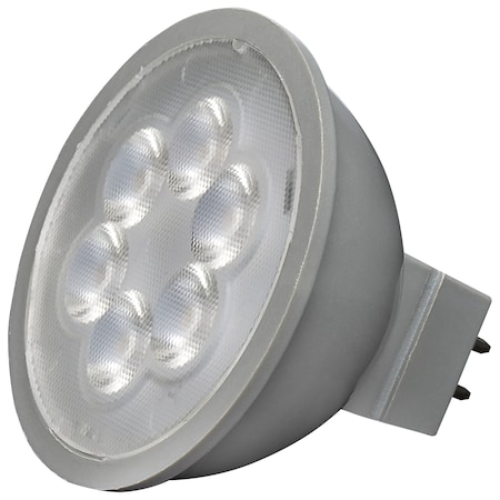Satco 4.5 Watt MR16 LED - Silver Finish - 3500K - GU5.3 Base - 360 Lumens - 12 Volt - Hologen S11393